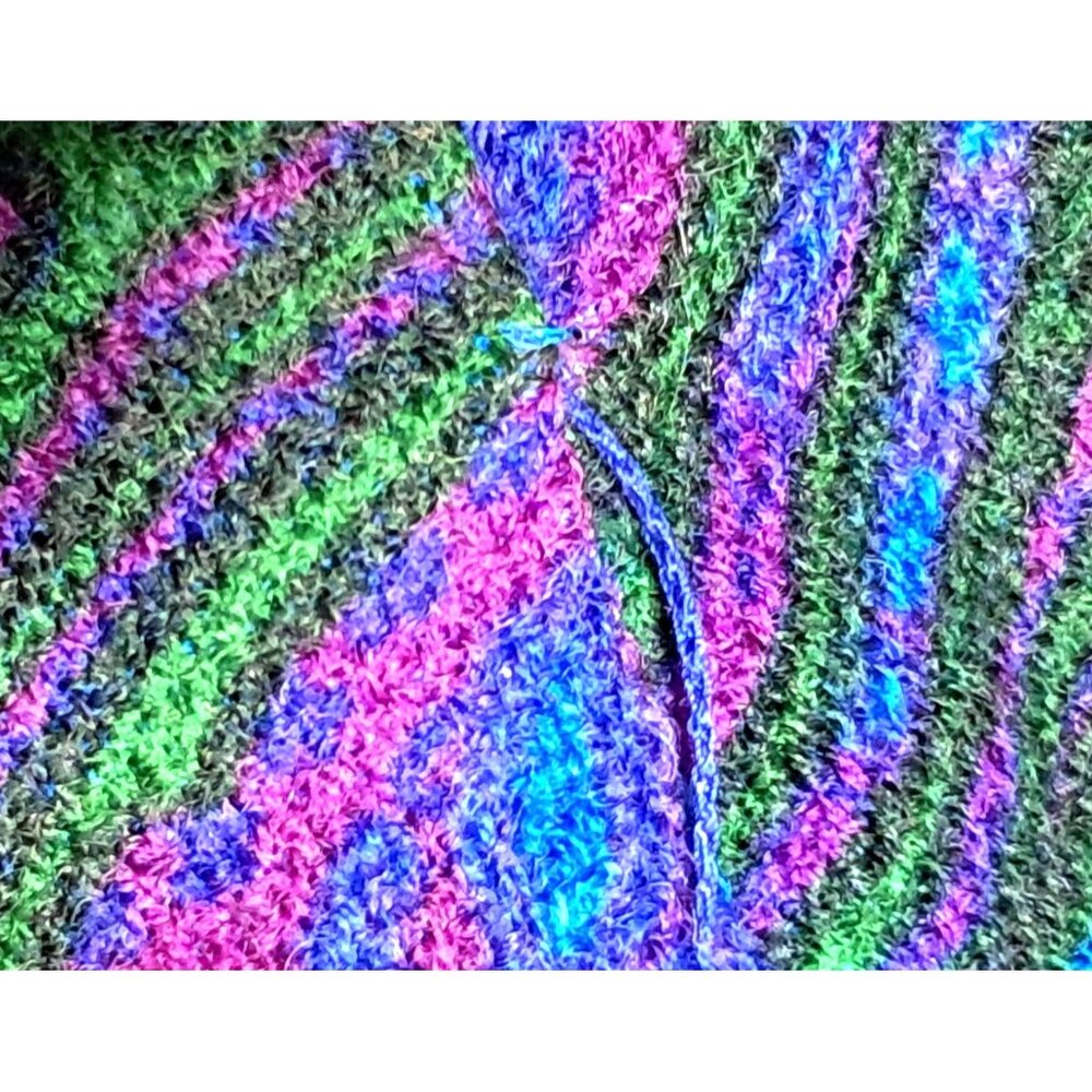 Vintage Mod Paisley Dress Wool GoGo Psychedelic Purple XS/S 60s - Picture 14 of 14